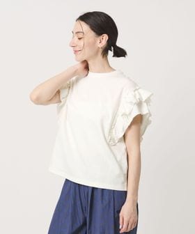 BEAUTY&YOUTH/コットンフリル ショートスリーブ カットソー/Tシャツ / カットソー