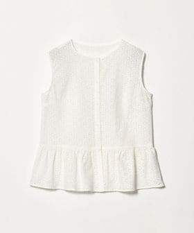 BEAUTY&YOUTH/エンブロイダリー ペプラム ノースリーブ チュニック ウォッシャブル/シャツ / ブラウス