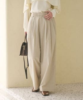 BEAUTY&YOUTH/ナイロンコットン ワイドタックパンツ ウォッシャブル/イージーパンツ