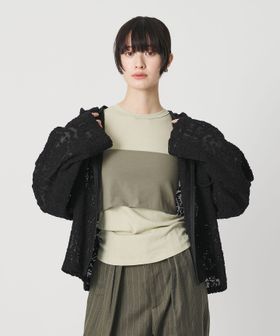 BEAUTY&YOUTH/メッシュ エンブロイダリー フーディ ウォッシャブル/シャツ / ブラウス