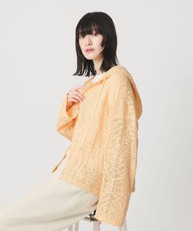 BEAUTY&YOUTH/メッシュ エンブロイダリー フーディ ウォッシャブル/シャツ / ブラウス