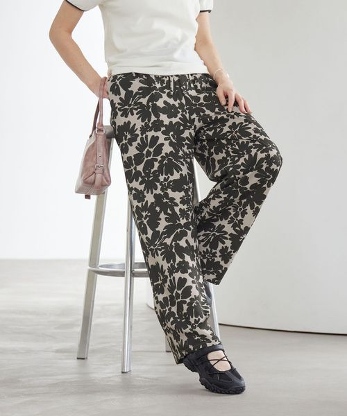 BEAUTY&YOUTH/フラワープリント イージーパンツ ウォッシャブル/イージーパンツ
