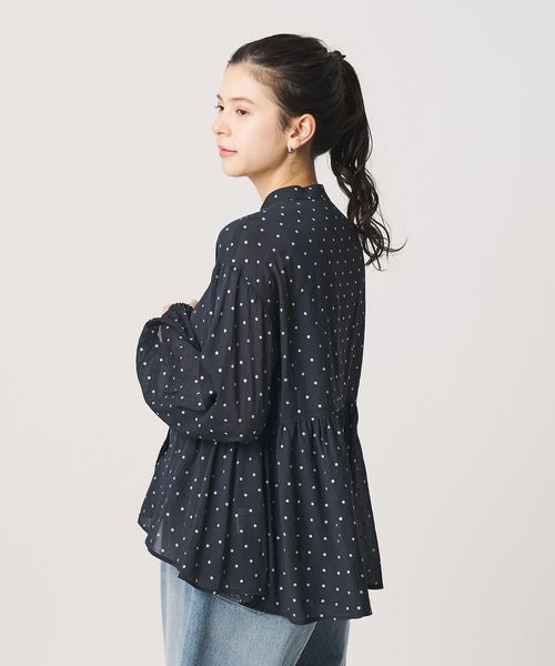 BEAUTY&YOUTH/【WEB限定】グリッタードット ギャザーブラウス/シャツ / ブラウス