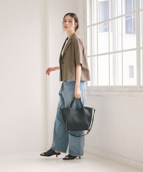 BEAUTY&YOUTH/【WEB限定 Wardrobe DAILY MINIMAL】ハーフスリーブジャケット ウォッシャブル/セットアップ ジャケット