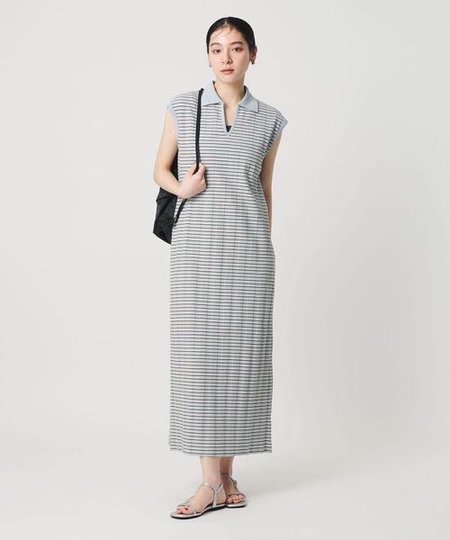 BEAUTY&YOUTH/ボーダー スキッパー マキシワンピース/ワンピース