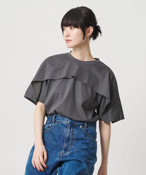 BEAUTY&YOUTH/【WEB限定 Wardrobe DAILY MINIMAL】ケープフリル ショートスリーブプルオーバー UVカット 接触冷感/Tシャツ / カットソー