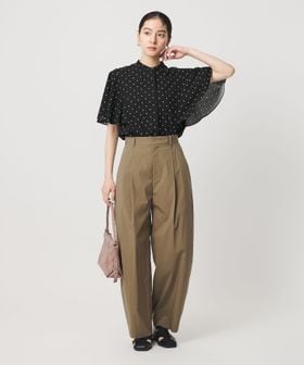 BEAUTY&YOUTH/【WEB限定】ドット フリルスリーブブラウス ウォッシャブル/シャツ / ブラウス