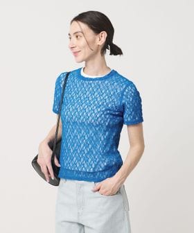 BEAUTY&YOUTH/フラワーレース ショートスリーブ プルオーバー/Tシャツ / カットソー