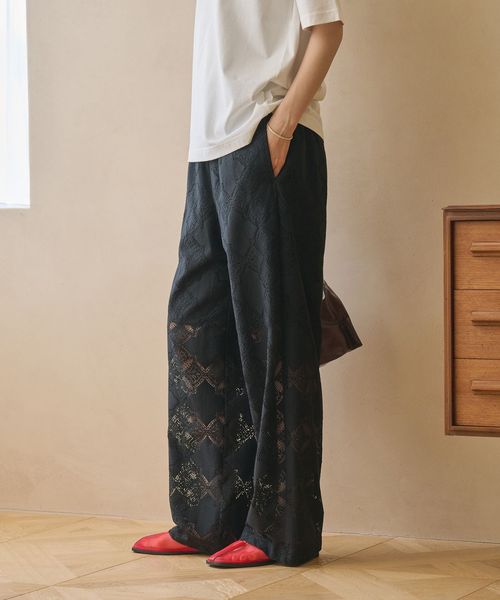 BEAUTY&YOUTH/【WEB限定 Wardrobe DAILY MINIMAL】レース イージーパンツ ウォッシャブル/イージーパンツ