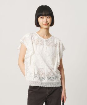 BEAUTY&YOUTH/【WEB限定 Wardrobe DAILY MINIMAL】レース 2WAYブラウス ウォッシャブル/シャツ / ブラウス