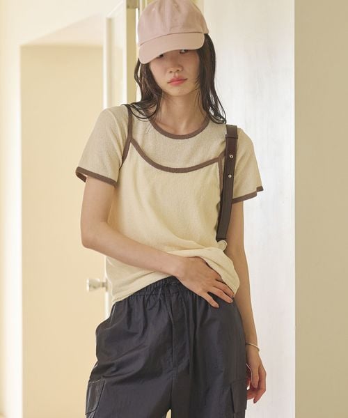 BEAUTY&YOUTH/【WEB限定】キャミソール＆ショートスリーブ ループニットプルオーバー ウォッシャブル/ニット / セーター