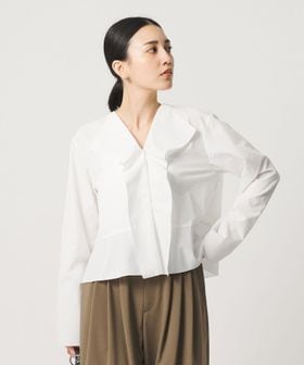 BEAUTY&YOUTH/ソリッド＆ストライプ ラッフル シャツブラウス ウォッシャブル/シャツ / ブラウス