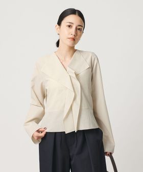 BEAUTY&YOUTH/ソリッド＆ストライプ ラッフル シャツブラウス ウォッシャブル/シャツ / ブラウス