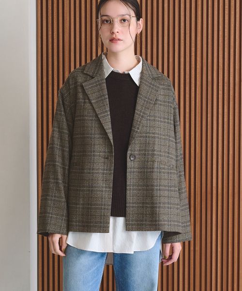BEAUTY&YOUTH/【WEB限定 Wardrobe DAILY MINIMAL】テーラード チェック ジャケット/テーラードジャケット