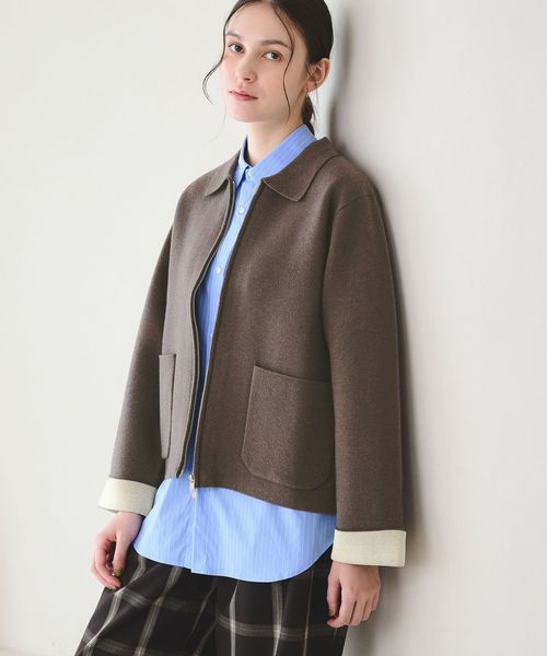 BEAUTY&YOUTH/【WEB限定 Wardrobe DAILY MINIMAL】バイカラー ジップ カーディガン/カーディガン / ボレロ