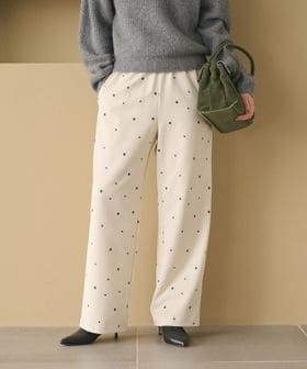 BEAUTY&YOUTH/【WEB限定 Wardrobe DAILY MINIMAL】フラワー エンブロイダリー イージーパンツ ウォッシャブル/イージーパンツ