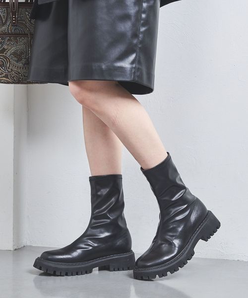 コーチ 長靴 コーチ レインブーツ ショートブーツ 黒 シグネチャー