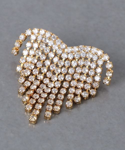 【AREA】ゴールド Crystal Heart Fringe ピアス 別注】＜Crystal Haze Jewelry＞FRINGE HEART ピアス