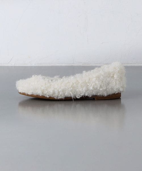 UNITED ARROWS/ラウンドトゥ フェイクファー フラットシューズ/フラットシューズ