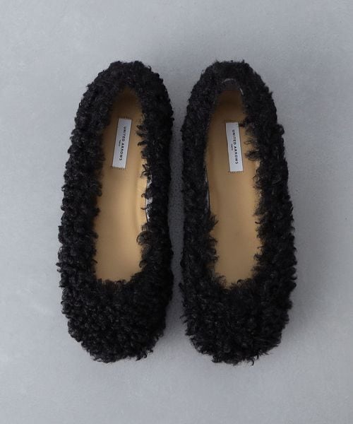 UNITED ARROWS/ラウンドトゥ フェイクファー フラットシューズ/フラットシューズ