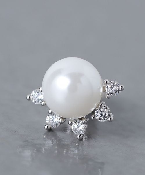 Anne  パヴェ＆イミテーションパール ハギー ピアス イミテーションパール JAGGED ピアス