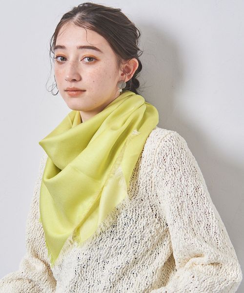 アソースメレ LI フリンジ ストール ユナイテッドアローズ 大判 イエロー アソースメレ LI フリンジ ストール ユナイテッドアローズ 大判