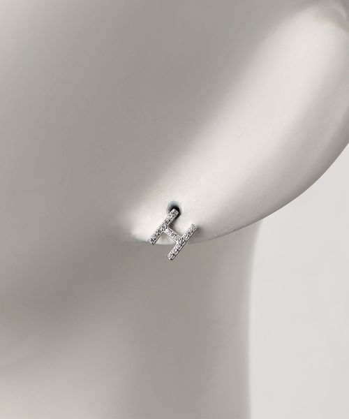 SILVER925 イニシャル ピアス