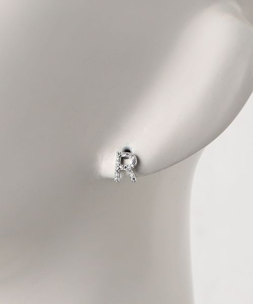 SILVER925 イニシャル ピアス
