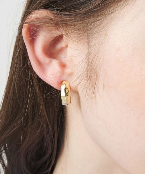 UNITED ARROWS/アンギュラー Jシェイプ イヤリング/イヤリング