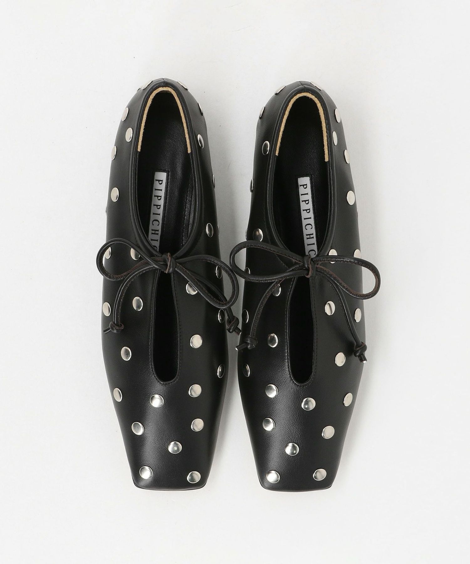 【PIPPICHIC】AMBER STUDS シルバー35 1/2(22.5㎝) PIPPICHIC＞AMBER STUDS フラットシューズ