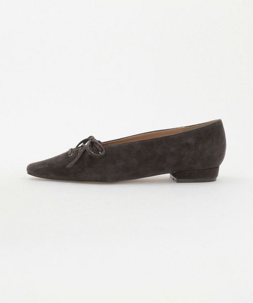 UNITED ARROWS TOKYO フラット　パンプス　エナメルブラック レースアップ フラットパンプス