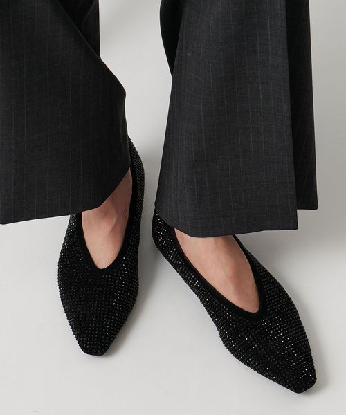 【ぴーさん】UNITED ARROWS ドレスシューズ ラインストーン付 ラインストーン フラットシューズ