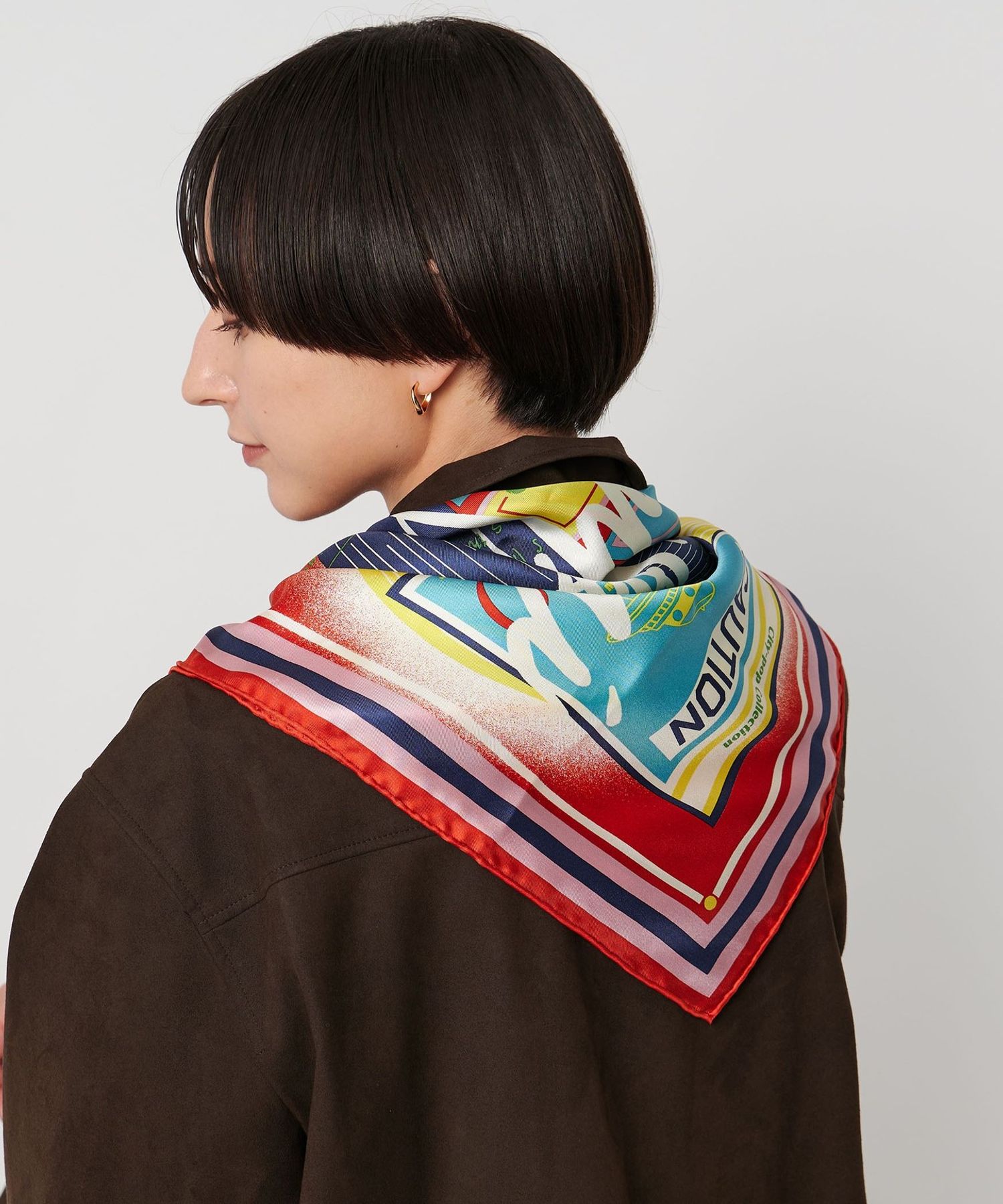 manipuri＞SILK 65×65 スカーフ 25FW
