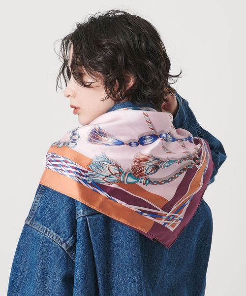 manipuri＞SILK 88×88 スカーフ 25FW