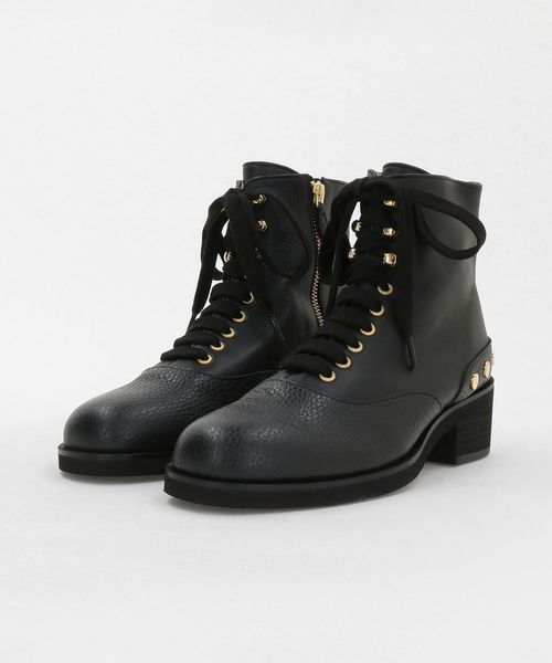 LACADE＞レースアップ ショートブーツ