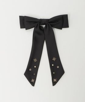 UNITED ARROWS/ビジュー×サテン ナローリボン バレッタ/ヘアアクセサリー