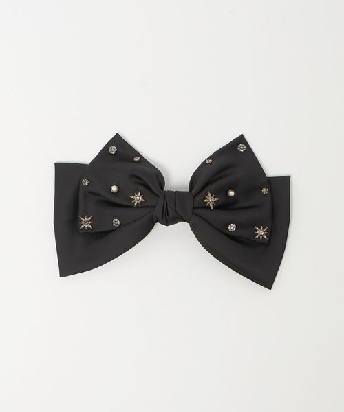 UNITED ARROWS/ビジュー×サテン リボンバレッタ/ヘアアクセサリー