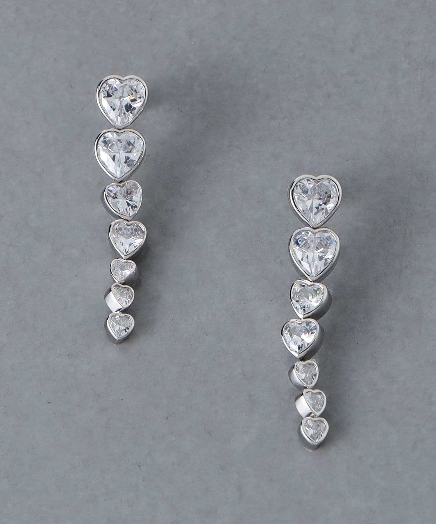 ハート キュービックジルコニア ピアス