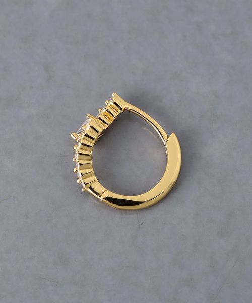 ミニ パヴェ フープピアス