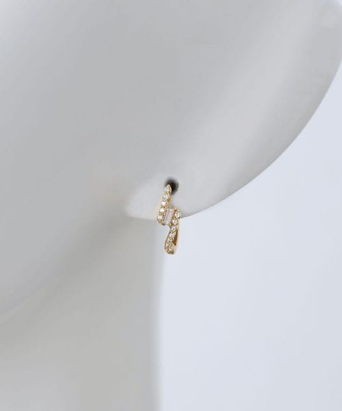 ミニ パヴェ フープピアス