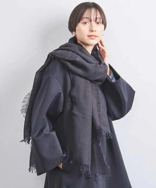 新品タグ付き⭐︎カオス別注　ASAUCE MELER ブラック フリンジストール ASAUCE MELER＞メランジ ストール