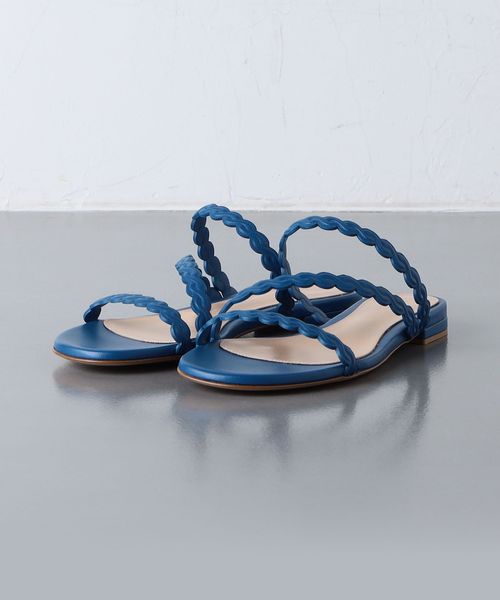 ジャンヴィトロッシ　フラットシューズ　サンダル　ブルー　36ハーフ　編み上げ Gianvito Rossi＞ROPE フラットサンダル