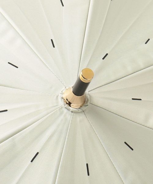 【美品】ユナイテッドアローズ 晴雨兼用 長傘 日傘 ベージュ シャンブレー バイカラードット 晴雨兼用 長傘