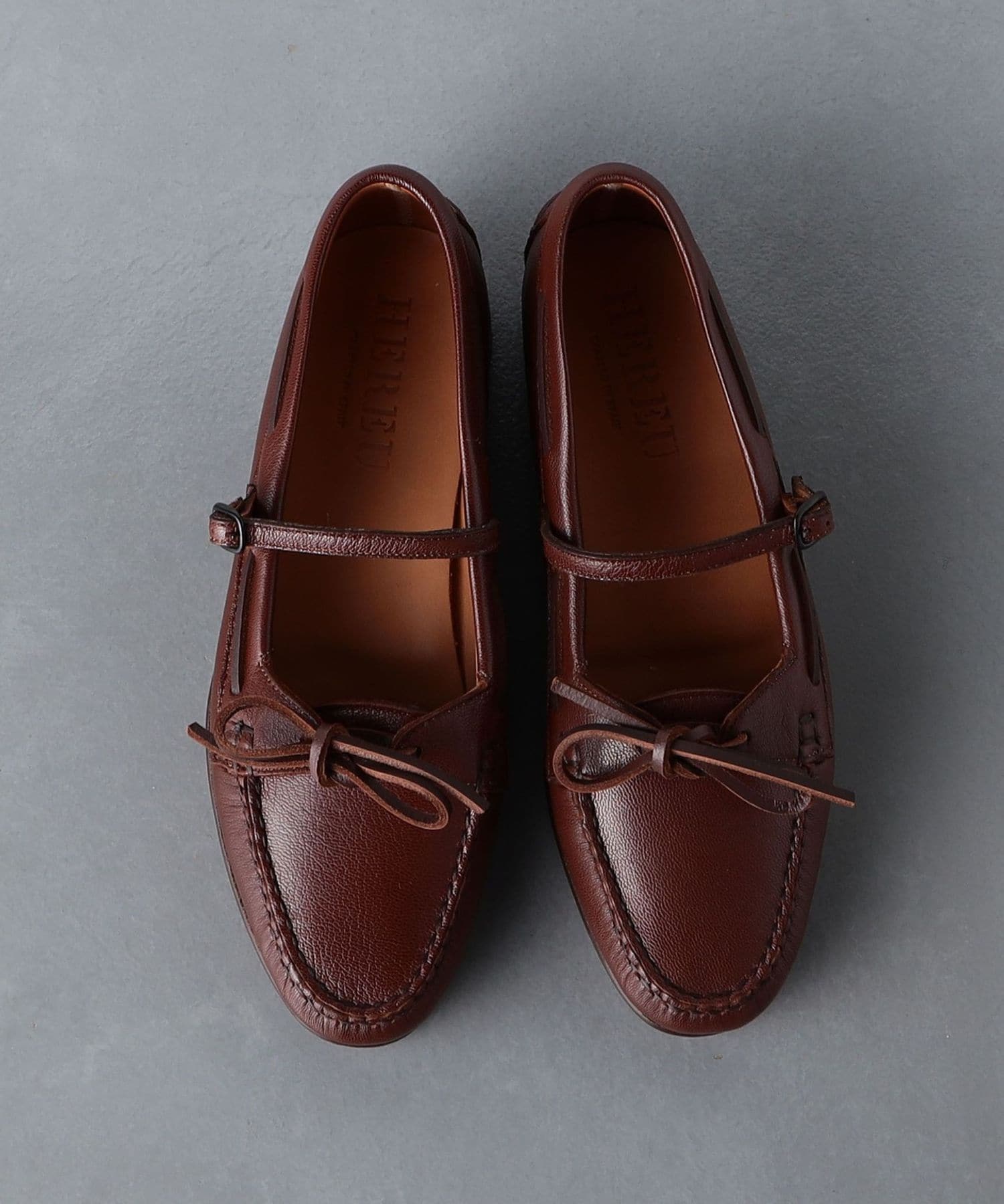 Hereu ブラウン38 size ストラップ ローファー HEREU(ヘリュー