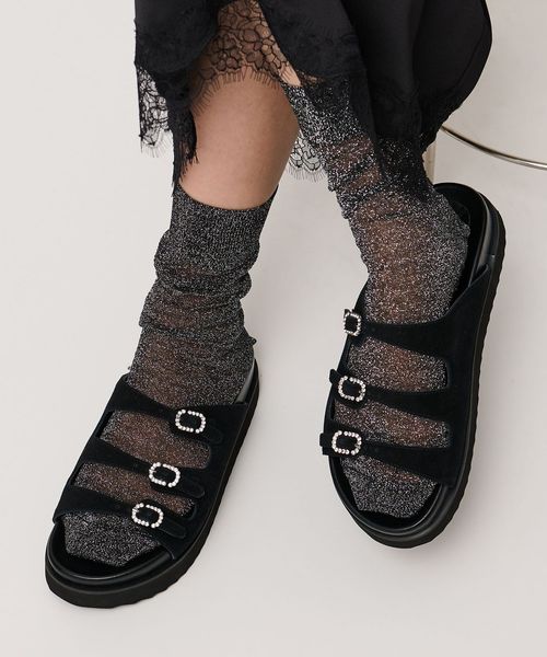 UNITED ARROWS/ビジュー 3ライン ミュール/サンダル