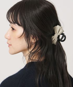 UNITED ARROWS/レザーライク リボン ヘアクリップ/ヘアアクセサリー