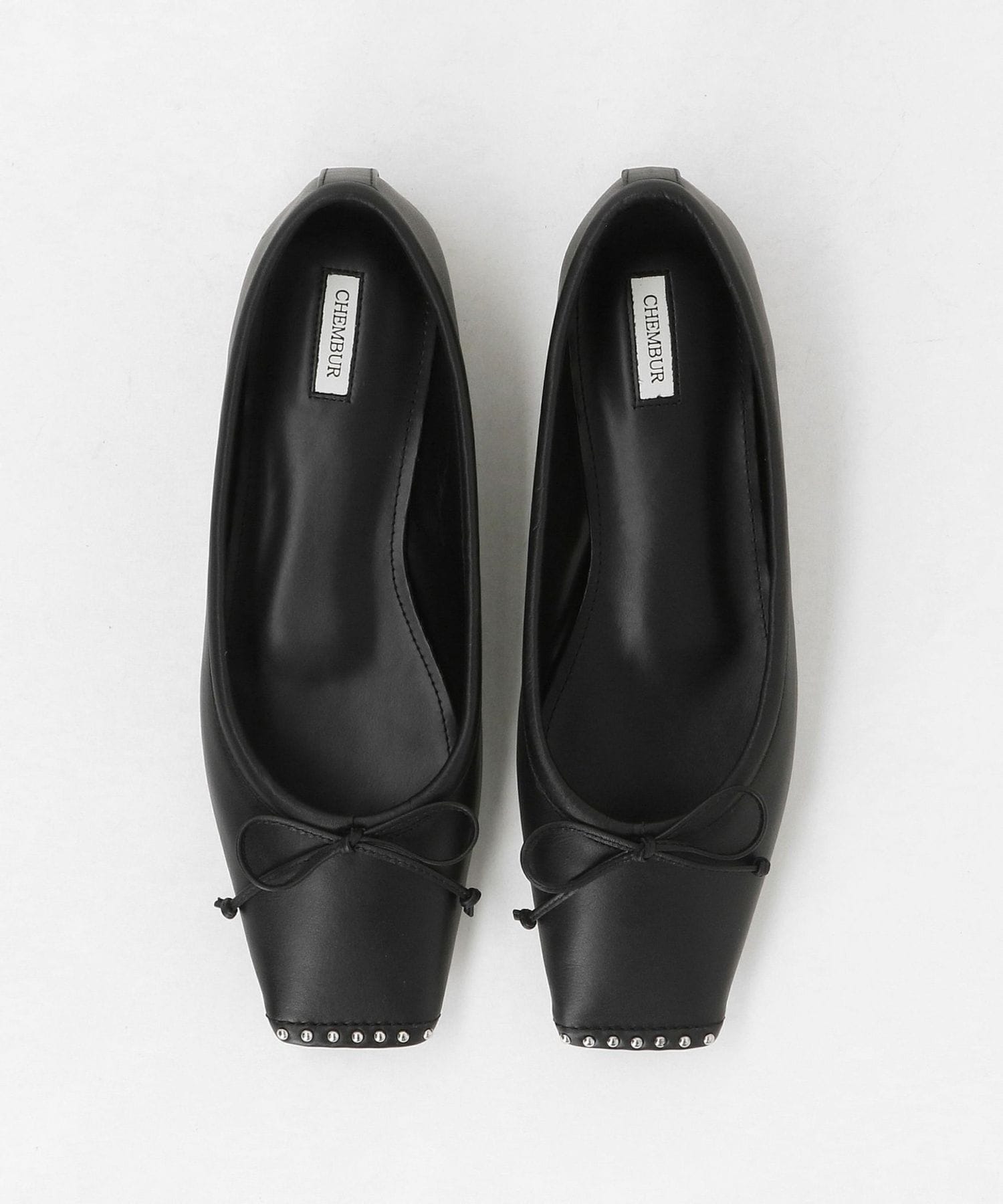 極美品　チェンバー CHEMBUR スクエアトゥ スタッズ　バレエシューズ CHEMBUR＞SQ STUDS バレエシューズ