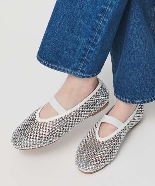 UNITED ARROWS/メッシュ ビジュー フラットシューズ/フラットシューズ