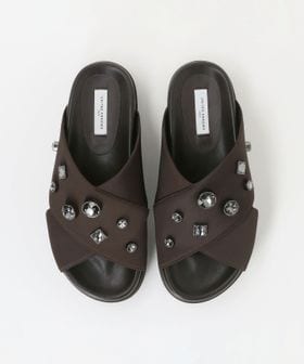 UNITED ARROWS/サテン クロス ビジュー ミュール/サンダル/サンダル