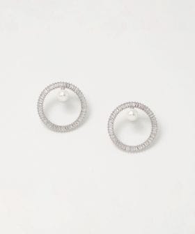 UNITED ARROWS/サークルパヴェ＆イミテーションパール ピアス/ピアス（両耳用）